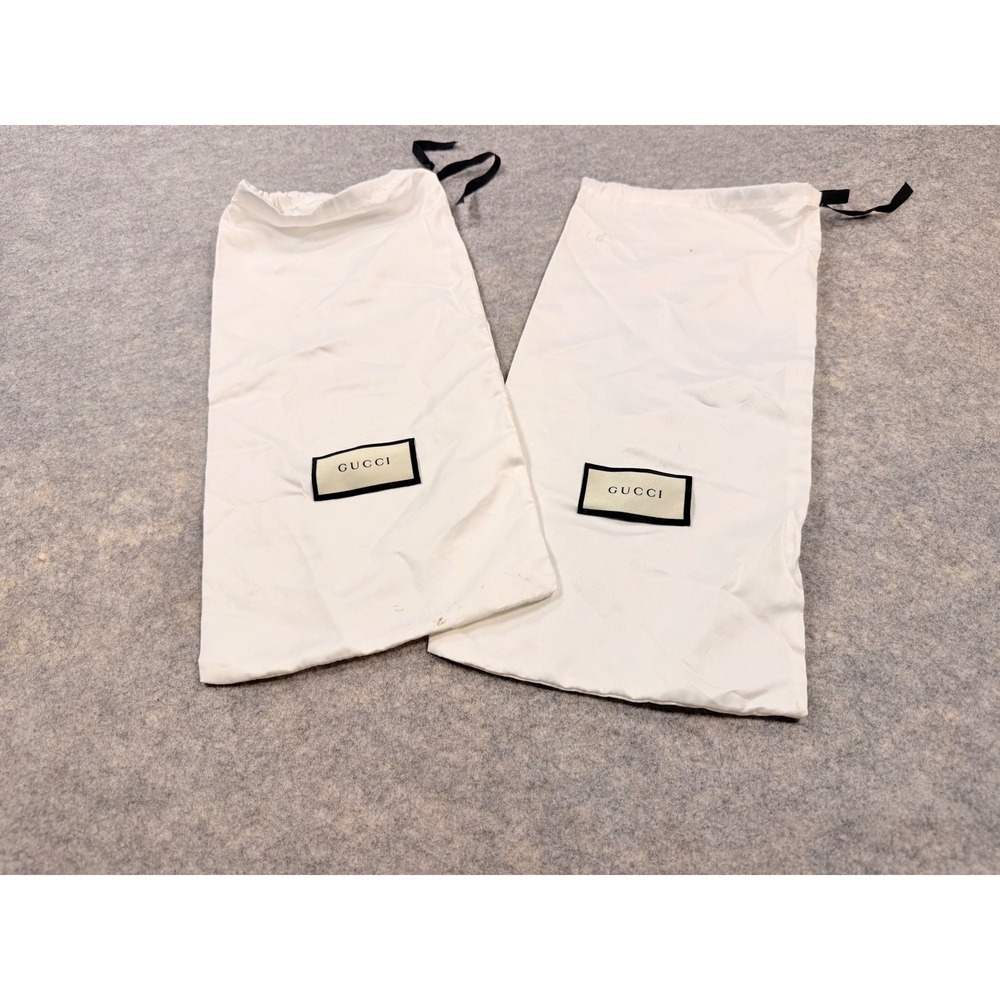 Gucci Set of 2 White Logo Dust Bags for Shoes or Accessories SH-16